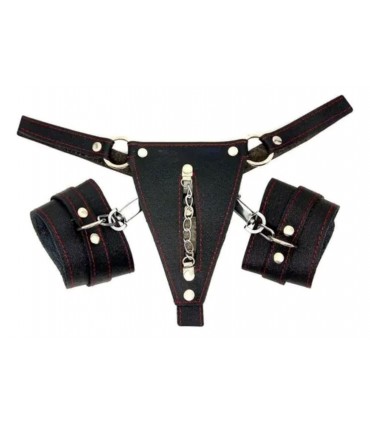 CONJUNTO CUERO CON ESPOSAS