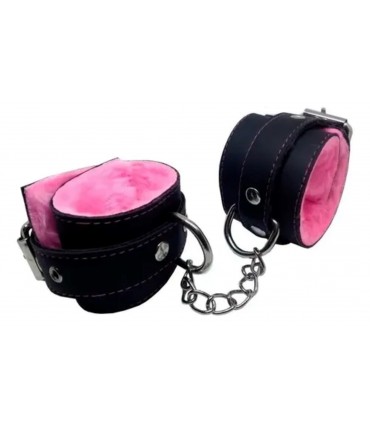 ESPOSAS CUERO NEGRO Y ROSA