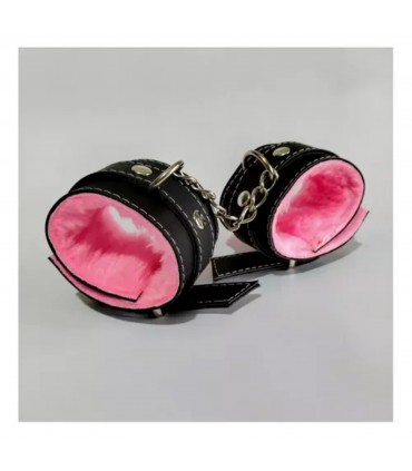 ESPOSAS CUERO NEGRO Y ROSA