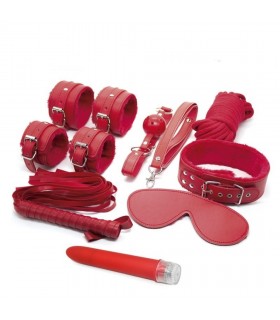 KIT BONDAGE 7 PIEZAS + VIBRO RED