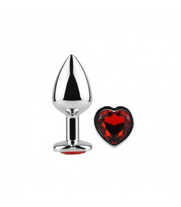 HEART METAL M RED