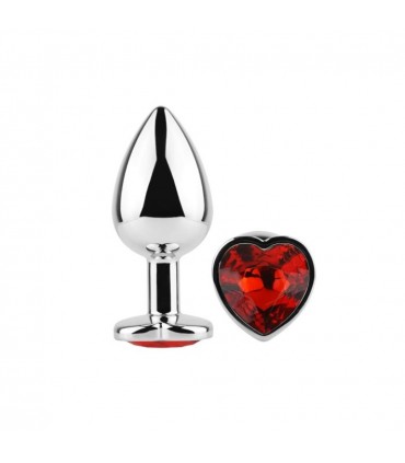 HEART METAL L RED