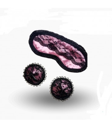 PEZONERAS Y ANTIFAZ DE RASO ROSA