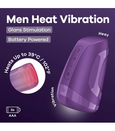 SATISFYER MEN HEAT VIBRATION PURPLE
