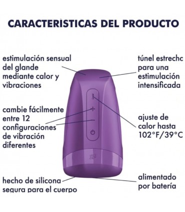 SATISFYER MEN HEAT VIBRATION PURPLE