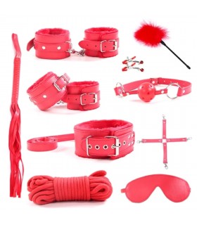 KIT BONDAGE 10 PIEZAS ROJO