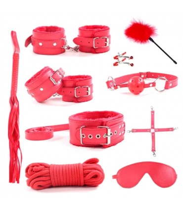 KIT BONDAGE 10 PIEZAS ROJO