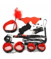 KIT BONDAGE 10 PIEZAS NEGRO Y ROJO