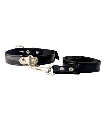 COLLAR CON CORREA DE CHAROL BLACK